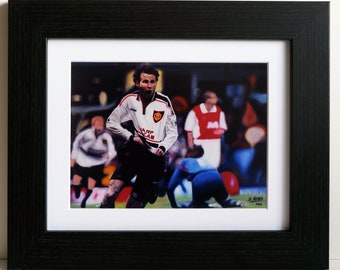 10x8 inch framed print of &quot;Giggs Goal v Arsenal Celebration&quot; oil on canvas painting