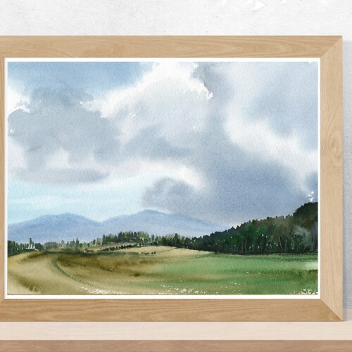 Abstract Landscape Print Printable Art Watercolor Painting Etsy