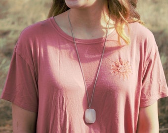 Red Stone Pendant with Nickel Free Materials