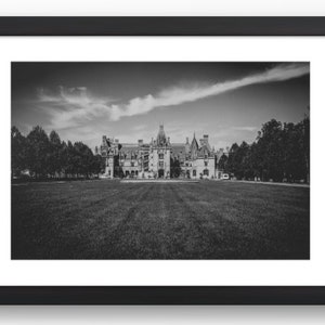 Landscape, Photography, Biltmore, Estate, House, Mansion, Black and White, Fine Art, Photo, Print, Canvas, Jigsaw