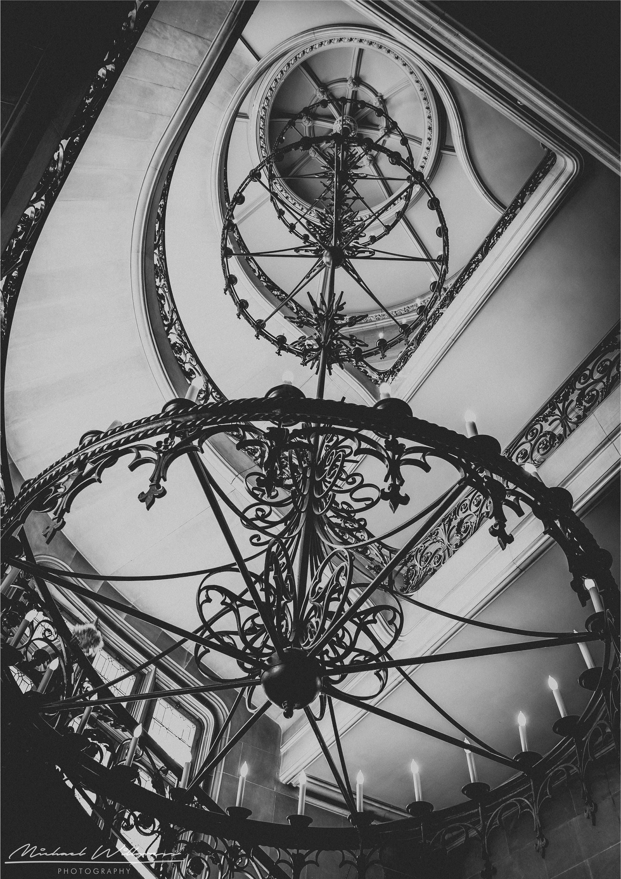 Biltmore State Chandelier Fotografie Druck - Schwarzweiße Landschaftsleinwand Kunst