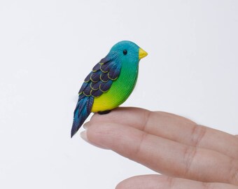 Tropical brooch pin bird Paradise bird brooch Blue bird pin Handmade bird jewellery Bird badge Animal brooch Pin up brooch Pin-up jewelry