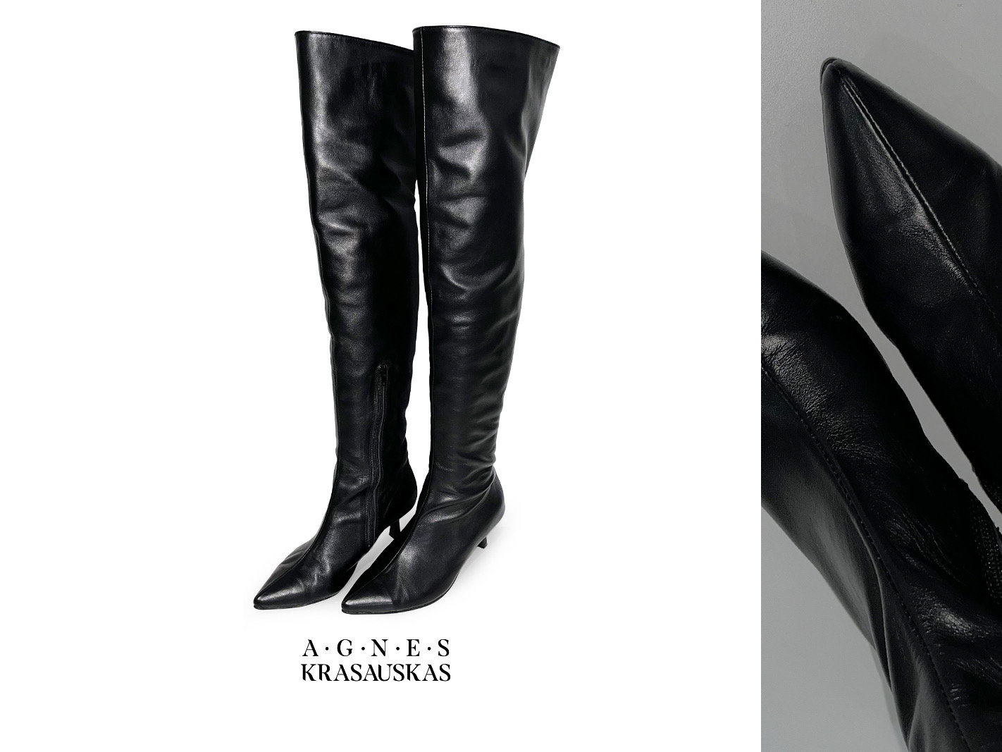 Pointed toe flat knee high boots hot sale