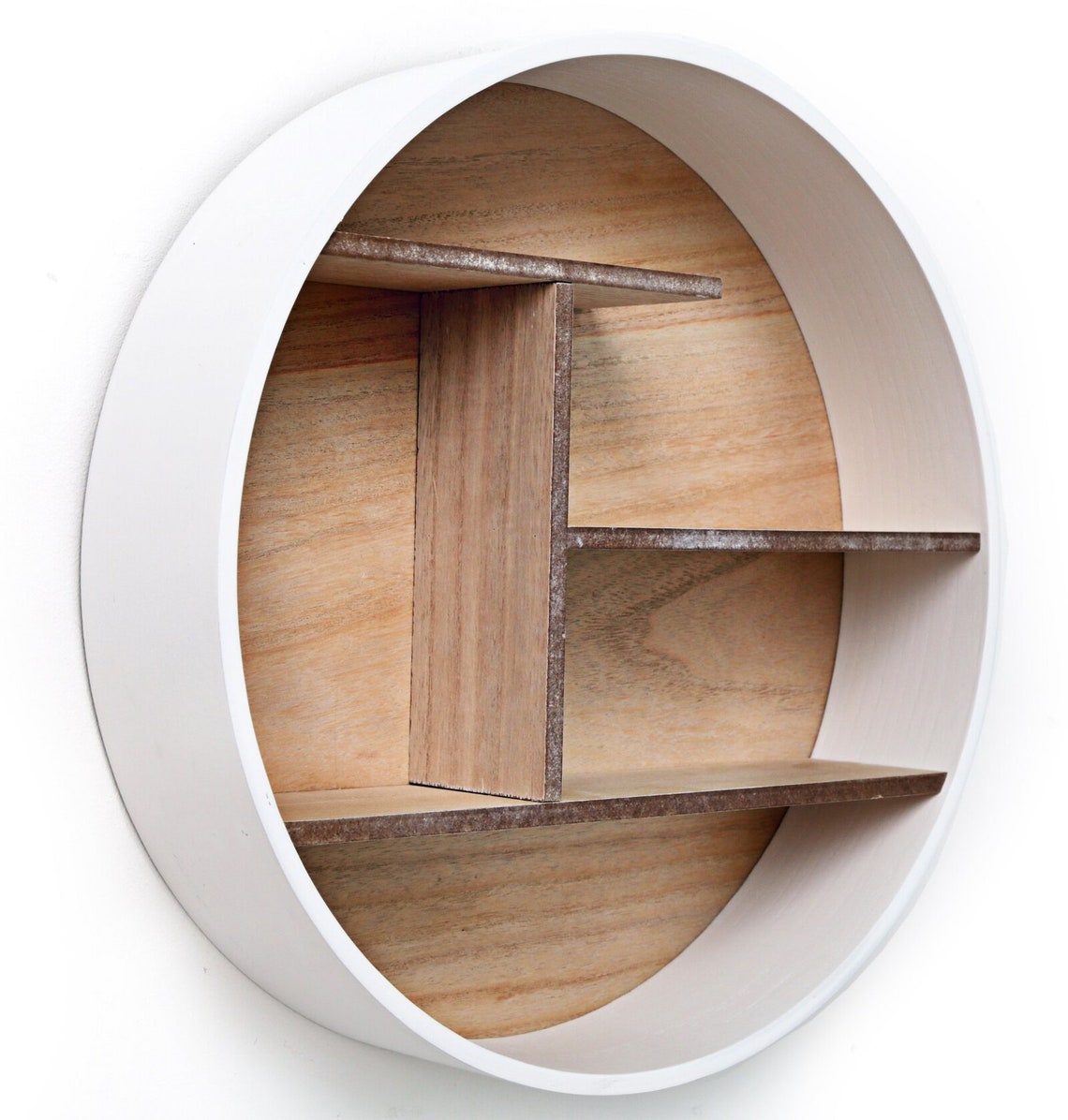 White Round Shelf Unit 46cm Etsy