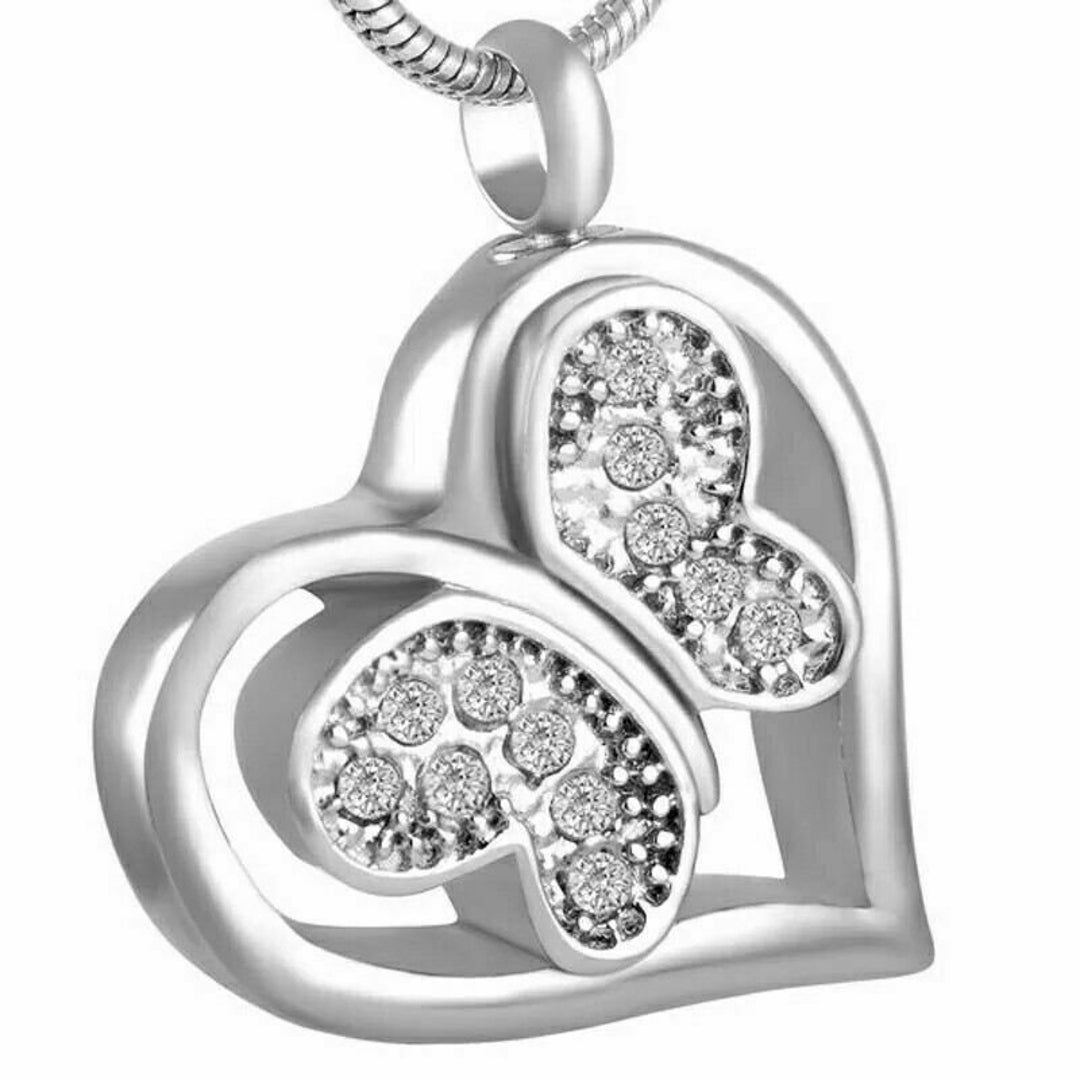 Butterfly Keepsake Cremation Urn Pendant Ashes Necklace Funeral