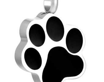 Black Paw Pet Cat Dog Cremation Urn Pendant Ashes Necklace Keepsake Funeral UK