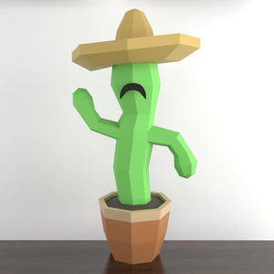 Modello PDF per cartamodello di cactus fai da te in formato DXF cameo
