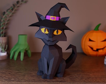 Back Cat Halloween Decor Papercraft | PDF, SVG | Printable template | Cricut