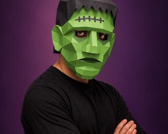 Frankenstein Mask Halloween papercraft DIY | PDF, SVG | Cricut