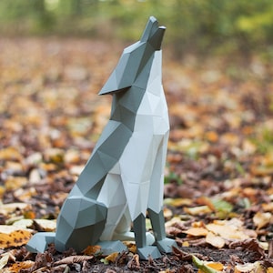 Wolf DIY papercraft PDF template silhouette cameo