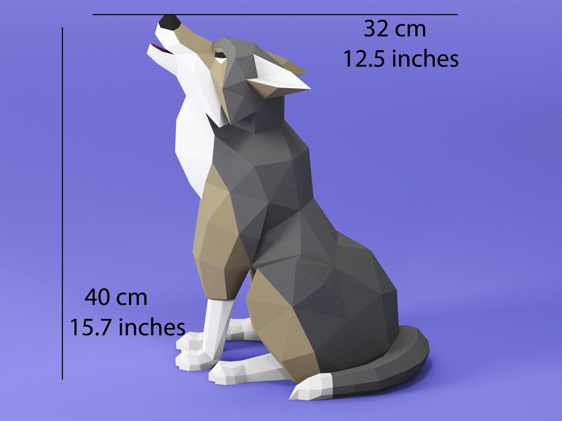 Wolf Papercraft Template (PDF + SVG) – DIY Paper Sculpture - Etsy