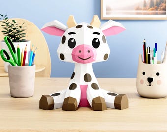 Cow papercraft | PDF,SVG | DIY Printable Template | Cricut