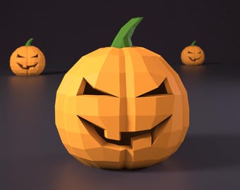 Halloween pumpkin papercraft DIY | PDF, SVG | Printable Template | Cricut