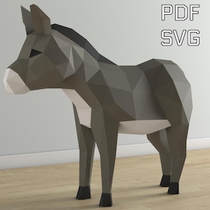 Esel Papierbastelvorlage PDF DIY DXF Cameo