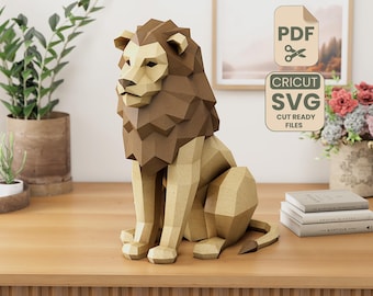 Lion Papercraft Template | PDF, SVG | – DIY Paper Sculpture