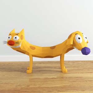 Cat-Dog CatDog papercraft PDF DIY template