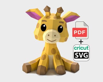 Little Giraffe papercraft (PDF,SVG) DIY Printable Template Cricut