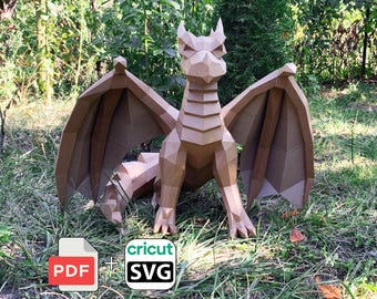 Dragon Papercraft (PDF+SVG) | DIY Printable Template | Cricut