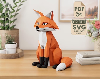 Fox papercraft | PDF,SVG | Printable Template | 3D sculpture | diy