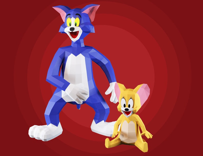 Tom and Jerry DIY papercraft 3d PDF template Tom and Jerry DIY papercraft 3d PDF template