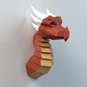 Dragon head papercraft PDF Template DXF cameo