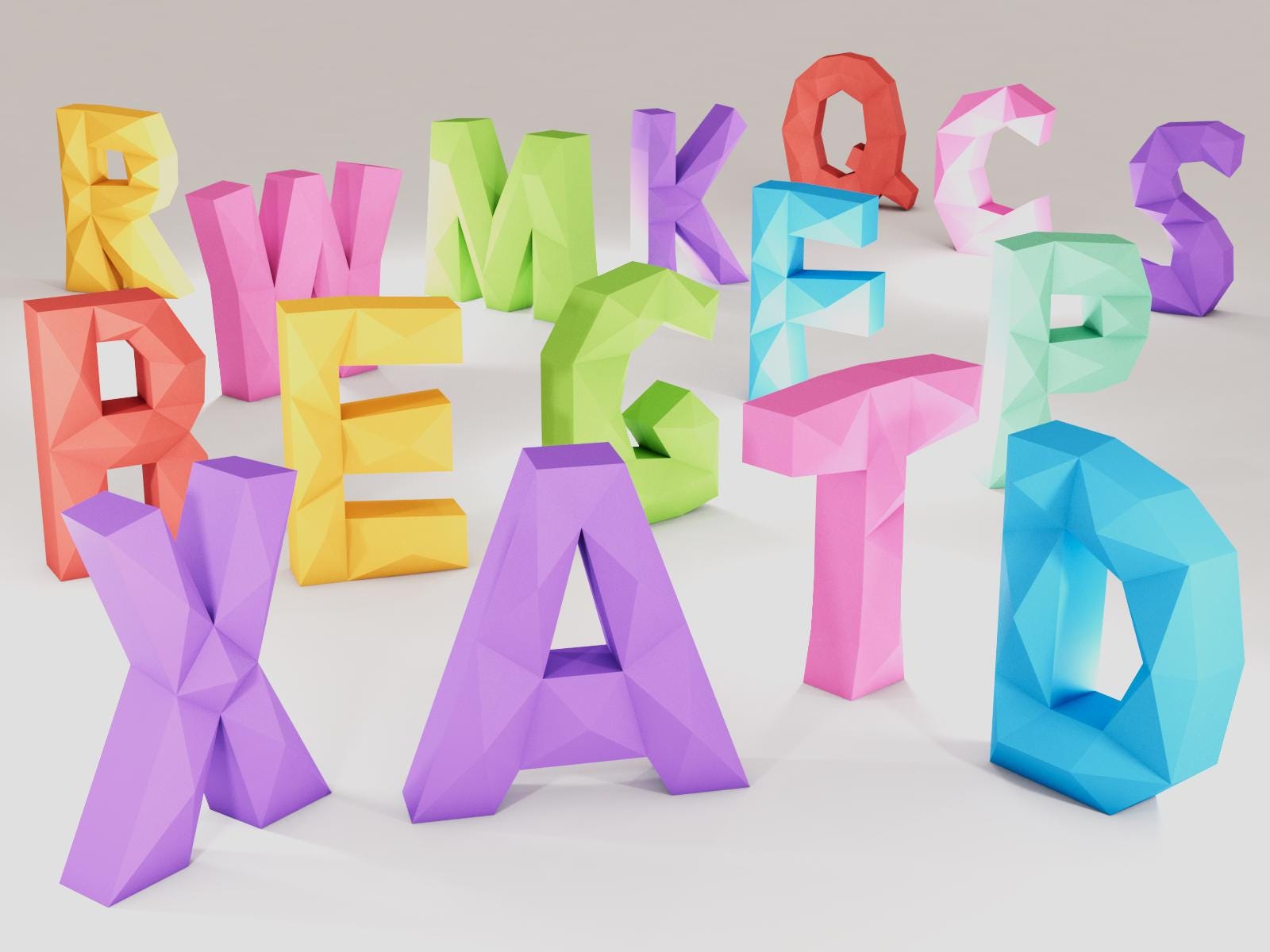 Alphabet ABC Letters Papercraft DIY PDF Svg Template - Etsy Canada