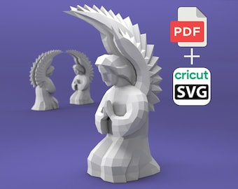 Angel Cherub Papercraft (PDF,SVG) | Printable Template | 3D low poly sculpture