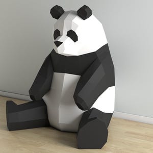 Panda papercraft PDF DIY template DXF cameo