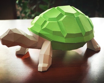 Turtle DIY papercraft model PDF template 3d sculpture