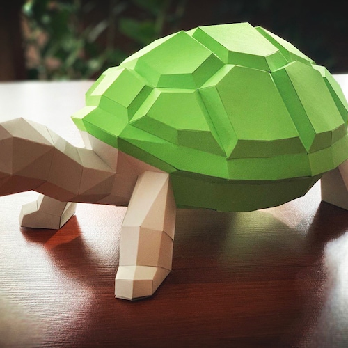 Turtle DIY Papercraft Model PDF Template 3d Sculpture | Etsy
