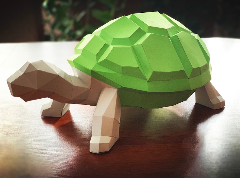 Turtle DIY Papercraft Model PDF Template 3d Sculpture - Etsy