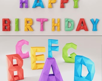 Alphabet ABC letters papercraft DIY PDF svg template