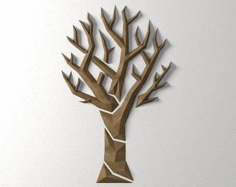 Tree papercraft DIY PDF template DXF cameo