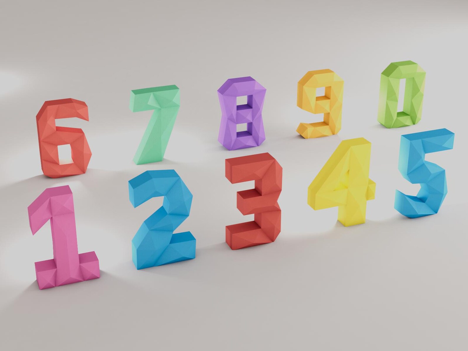 Papercraft Numbers Numbers Papercraft DIY Pdf SVG Template - Etsy