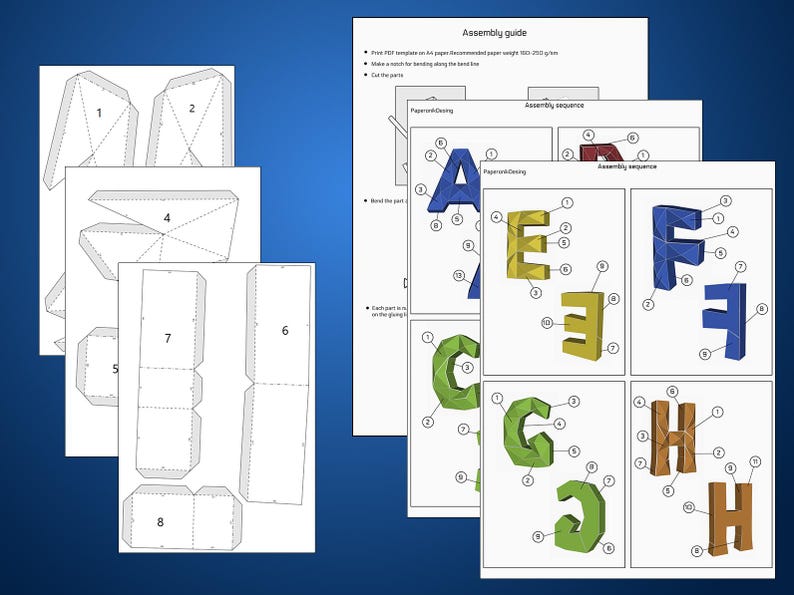 Alphabet ABC Letters Papercraft DIY PDF Svg Template - Etsy Canada