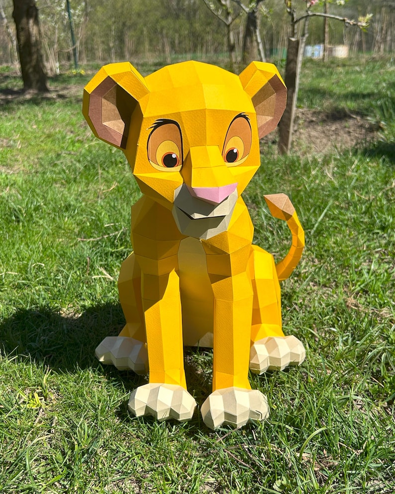 Lion Simba Papercraft DIY PDF Template Lion King - Etsy