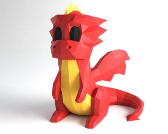 Dragon DIY papercraft template