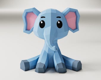 Elephant papercraft | PDF+SVG | DIY Printable Template | Cricut
