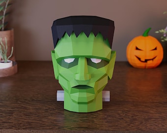 Frankenstein's monster Halloween decor papercraft DIY | PDF, SVG | Cricut