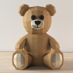 Teddy Bear paperrcraft PDF template DIY