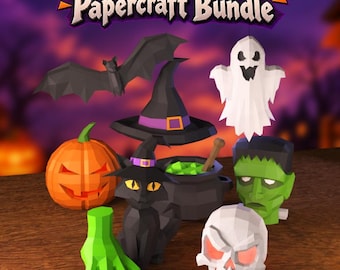Halloween papercraft bundle | DIY | PDF, SVG | Printable template | Cricut
