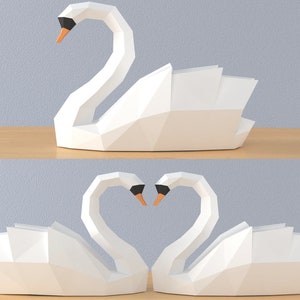 Swan papercraft DIY PDF template 3d sculpture