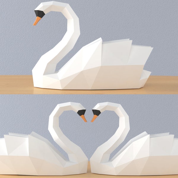 Cygne papercraft DIY modèle PDF sculpture 3d