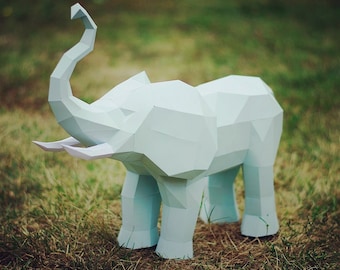 Elefant DIY Papercraft 3D-PDF-Vorlage Origami