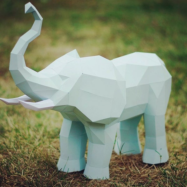 Éléphant DIY papercraft 3d PDF Modèle origami