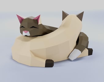 Cats papercraft DIY | PDF, SVG | Printable Template | Cricut
