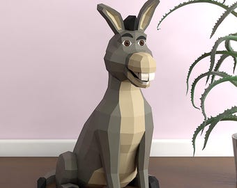 Donkey Papercraft DIY | PDF, SVG | Printable Template | Cricut