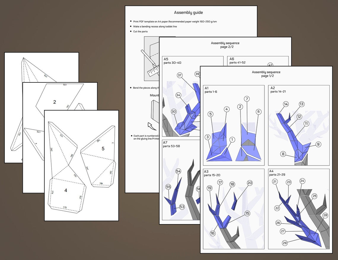 Tree DIY Papercraft PDF Template 3d - Etsy
