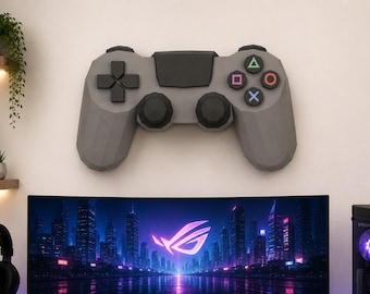 Game Controller Wall Decor | Low Poly Papercraft | Gaming Room Decor | PDF,SVG | | Cricut