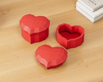 Papercraft Heart shaped box DIY | PDF,SVG | cruicut
